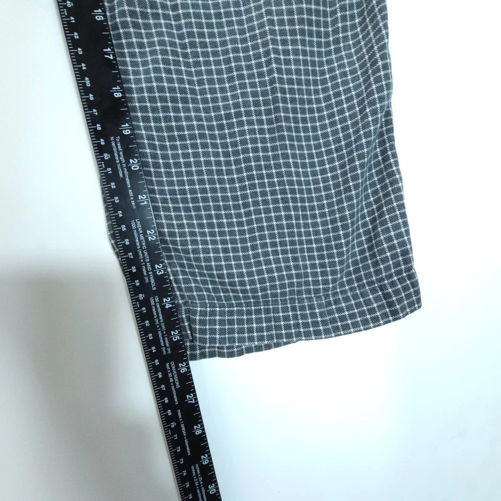 Vintage J Crew Pants Mens L Blue Grid Plaid Cotton Pajama Lounge Streetwear